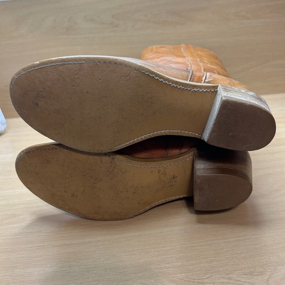 Dingo Cowgirl Boots Womans Size 6.5 M Made In USA Tall Brown Western Style 7607 - Picture 9 of 10